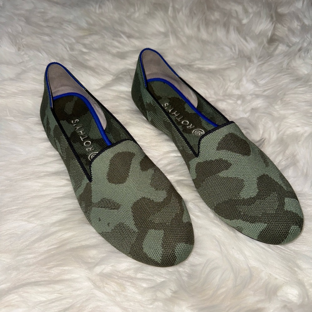 Rothy’s Olive Camo Loafers